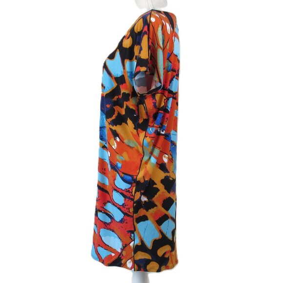 Eva Varro Wedge Dress Women's Size S Vella Multi-Colored Cap Sleeve - Picture 6 of 9